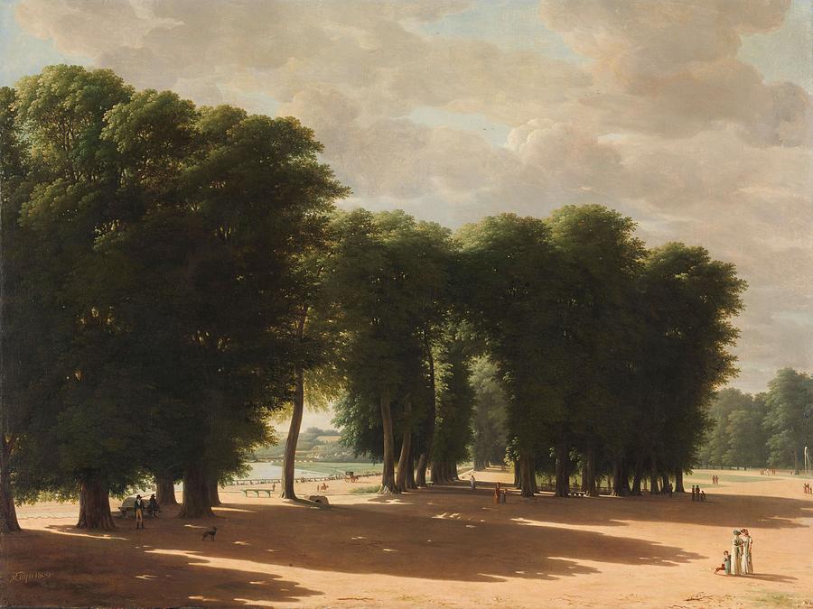The Entrance to the Park of Saint-Cloud, Paris. The Entrance to the Park of St Coud, Paris. Datin... Painting by Pieter Rudolph Kleijn -1785-1816-
