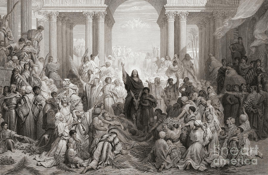 Gustave Dore Painting - The Entry Of Christ Into Jerusalem by Gustave Dore