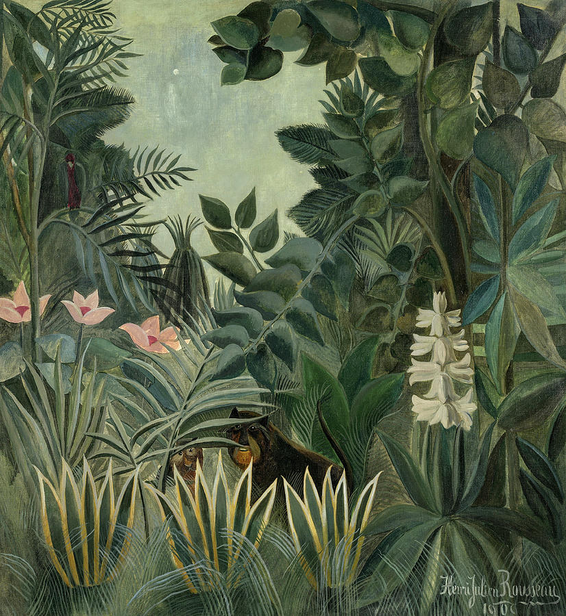 Henri Rousseau Painting - The Equatorial Jungle, 1909 by Henri Rousseau Henri Rousseau Painting - The Equatorial Jungle, 1909 by Henri Rousseau
