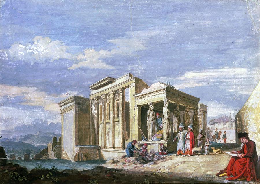 The Erecthion, Athens. Painting by James Stuart -1713-1788-