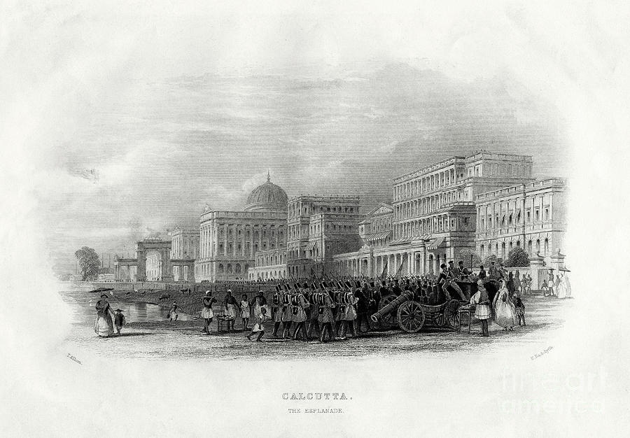 The Esplanade, Calcutta, India, 1860 Drawing by Print Collector