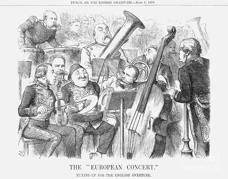 The European Concert, 1880. Artist Drawing by Print Collector