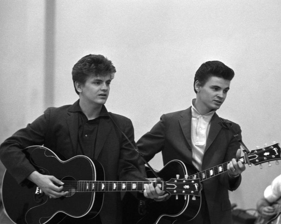 The Everly Brothers Rehearsing With Guitar Photograph by Globe Photos ...