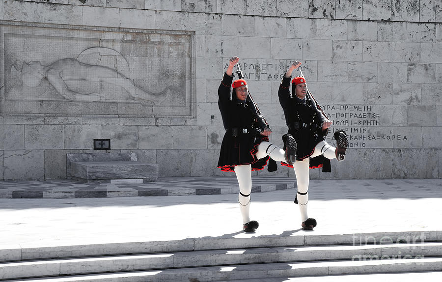The Evzon Honour Guard Tomb Of Unknown Soldier Athens Greece  Photograph by Stefano Senise