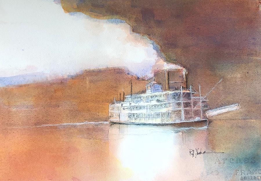 Steamboat Painting - The Excursion by Robert Yonke