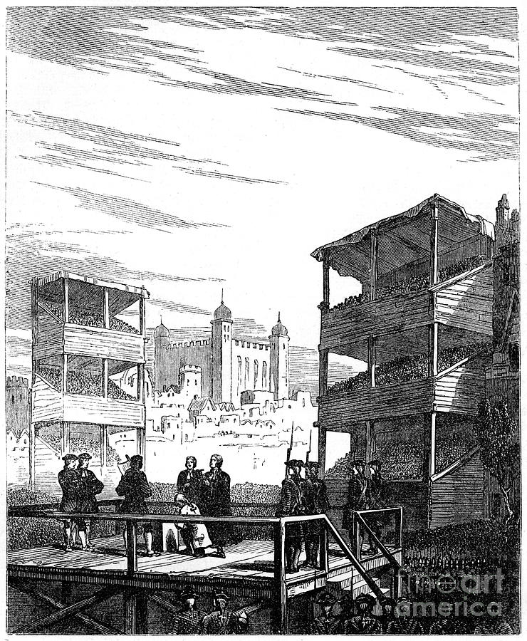 The Execution Of Lord Derwentwater Drawing by Print Collector