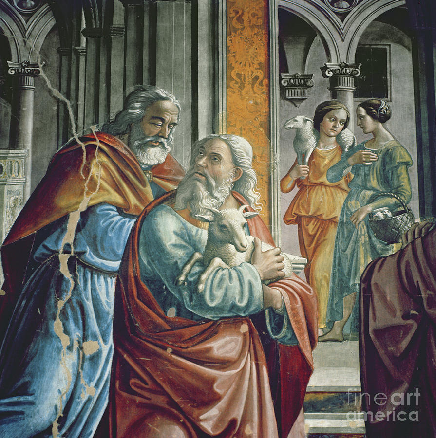 The Expulsion Of Joachim From The Temple, Detail, 1485-90 Painting by Davide Ghirlandaio