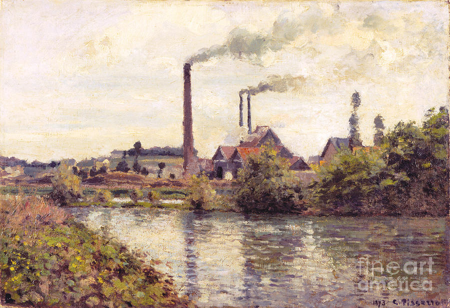 The Factory At Pontoise, 1873. Artist Drawing by Heritage Images