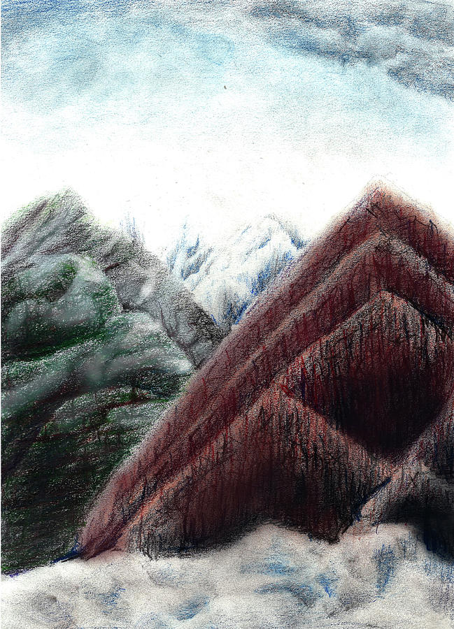 The Fairy Tale Mountain Mixed Media by Medea Ioseliani