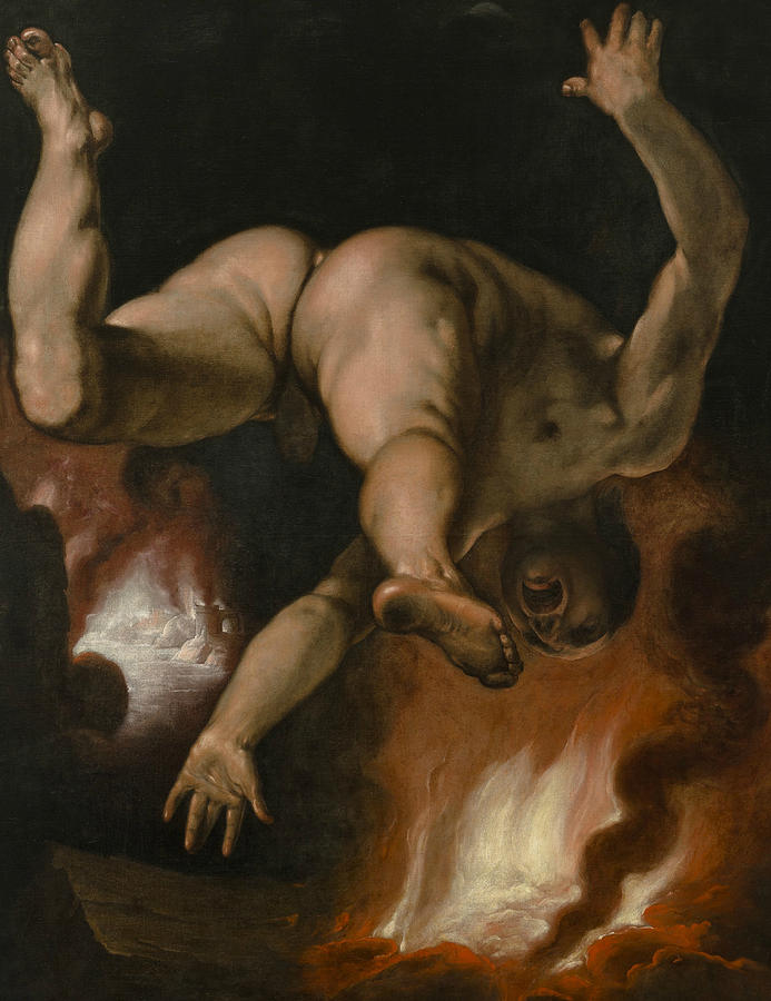 The Fall of Ixion Painting by Cornelis van Haarlem