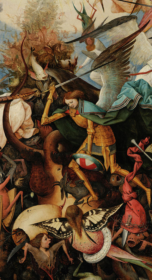 Dragon Painting - The Fall of the Rebel Angels, Archangel Michael,1562 by Pieter Bruegel the Elder
