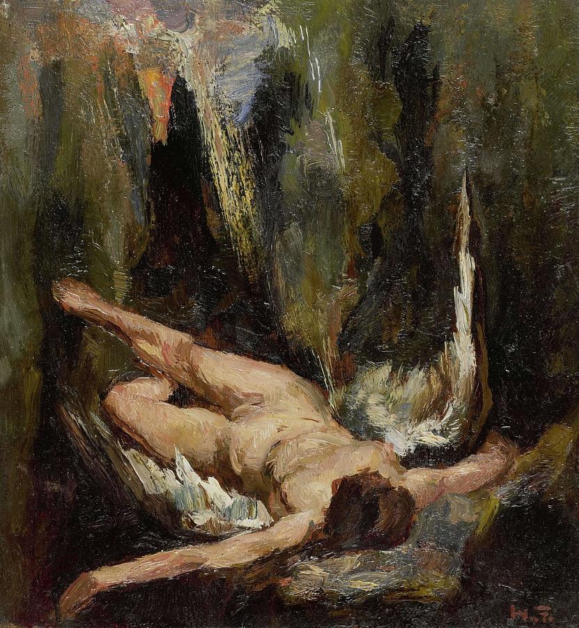 The fallen angel. Painting by Willem de Zwart