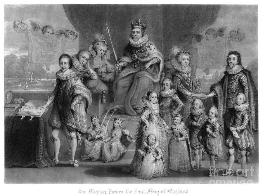 The Family Of King James I Of England Drawing by Print Collector