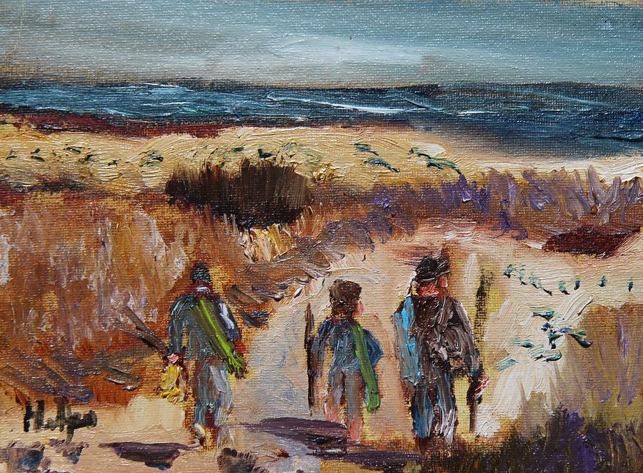 Impressionism Painting - The Family That Fish Together by Michael Helfen