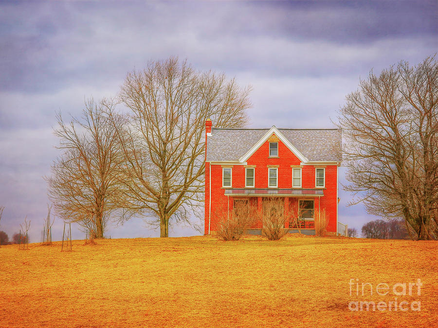 The Farmhouse on the Hill  Digital Art by Randy Steele