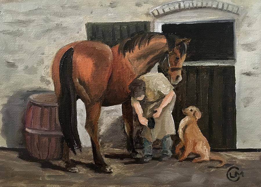 The Farrier Painting by Lisa Curry Mair
