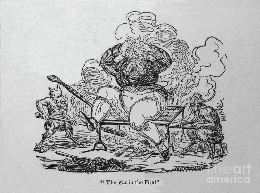 The Fat In The Fire Drawing by Print Collector