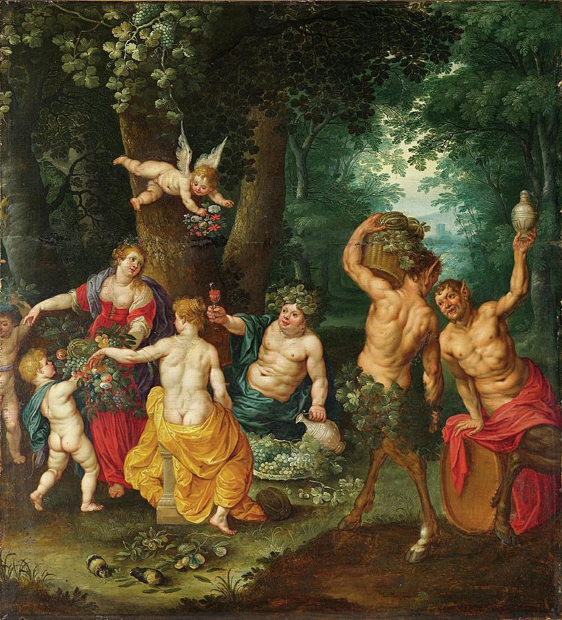 The Feast Of Bacchus Painting by Jan Brueghel The Younger - Fine Art ...