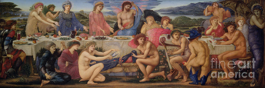 Landscape Painting - The Feast Of Peleus Oil On Panel by Edward Coley Burne Jones