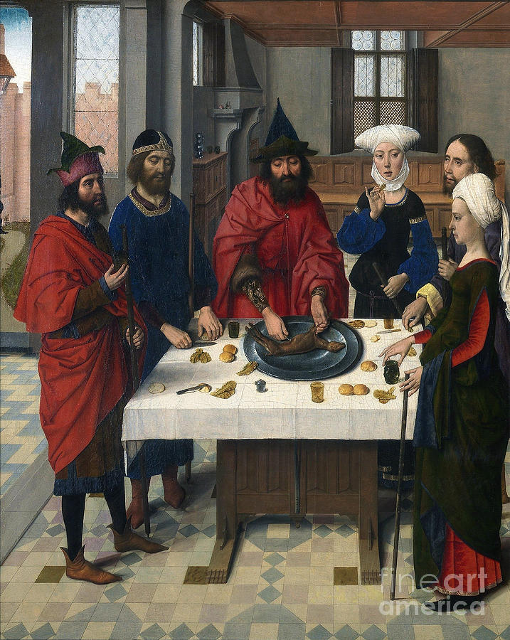 The Feast Of The Passover, Detail From The Altarpiece Of The Holy Sacrament Painting by Dirck Bouts