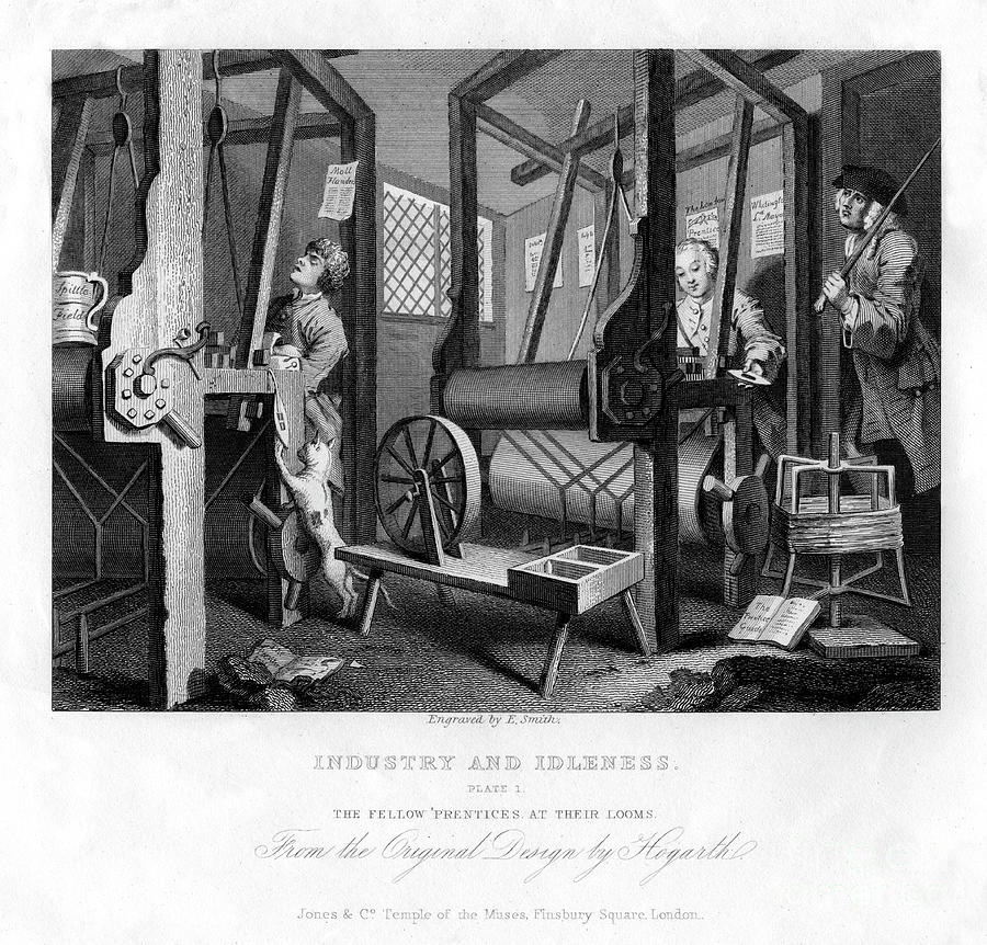 The Fellow Prentices At Their Looms Drawing by Print Collector