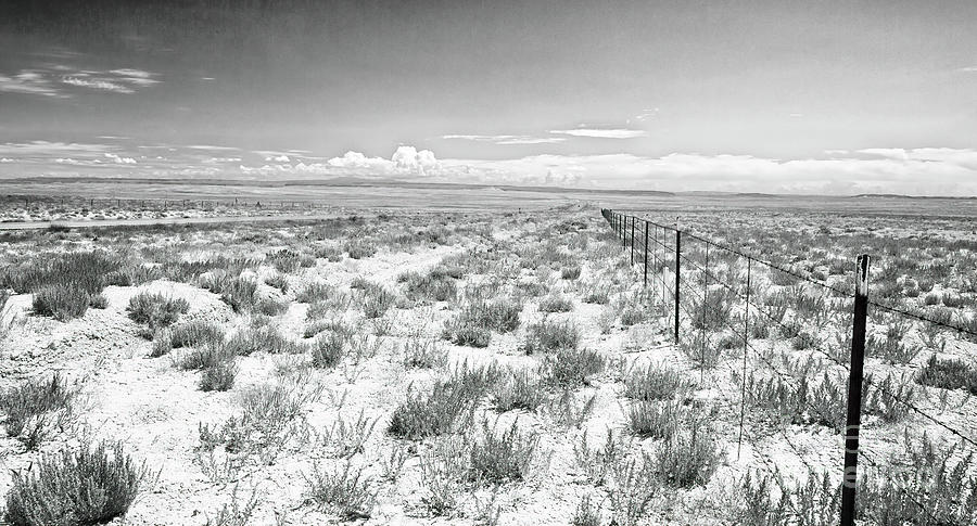 The Fence, Desert Plain Of New Mexico Photograph by Felix Lai