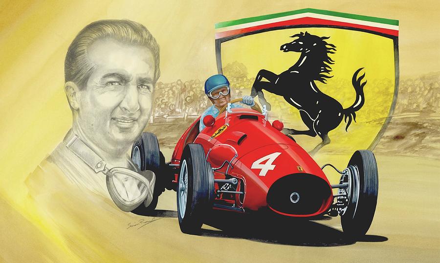 The Ferrari Legends - Alberto Ascari Painting by Simon Read