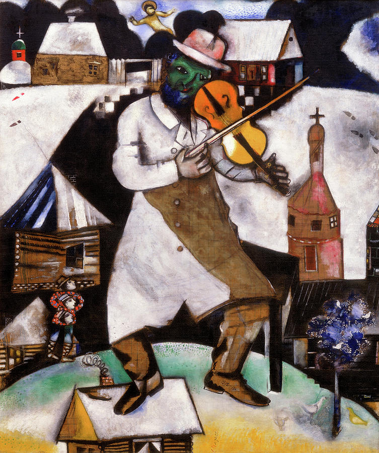 Marc Chagall Painting - The Fiddler - Le Violoniste,  1912-1913 by Marc Chagall