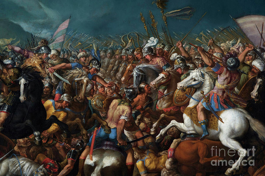 The Fight Between Scipio Africanus And Hannibal Painting by Bernardino Cesari
