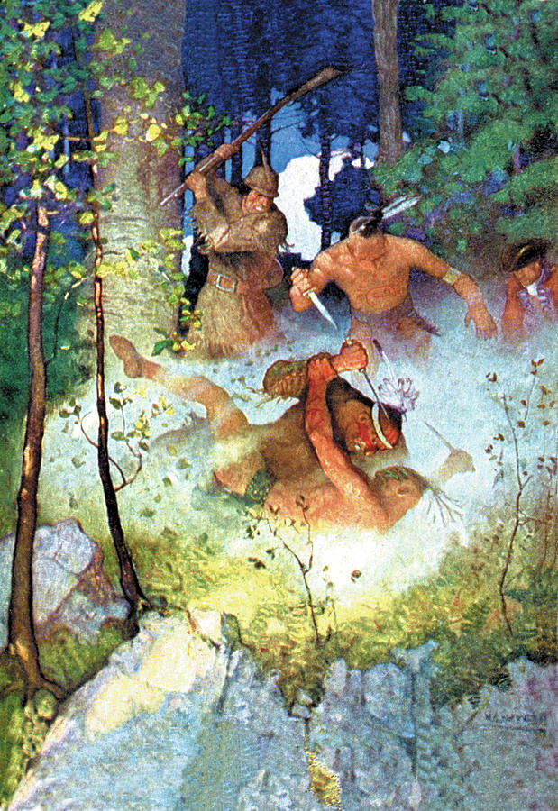 The Fight in the Forest Painting by N.C. Wyeth