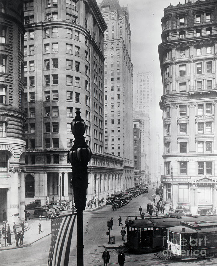 The Financial Center Street by Bettmann