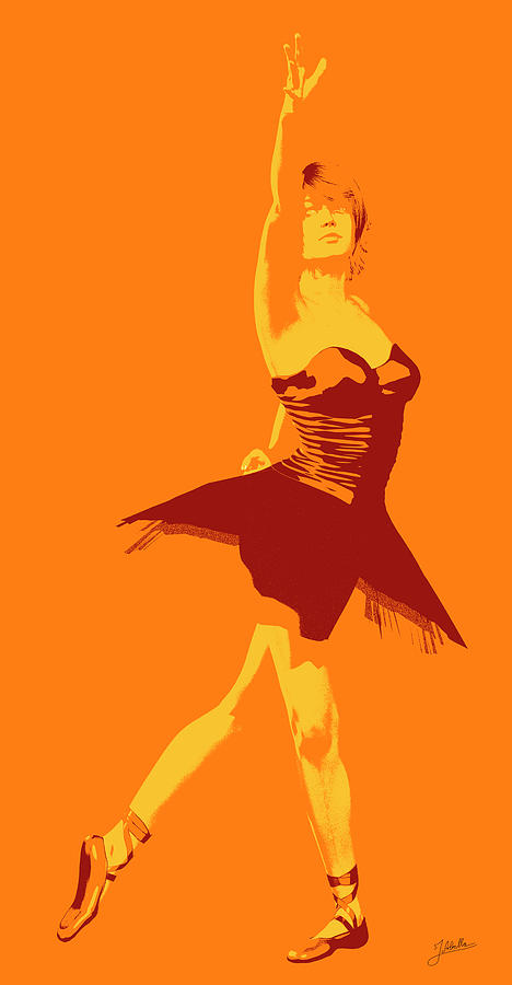 Ballet Digital Art - The fire dance by Joaquin Abella