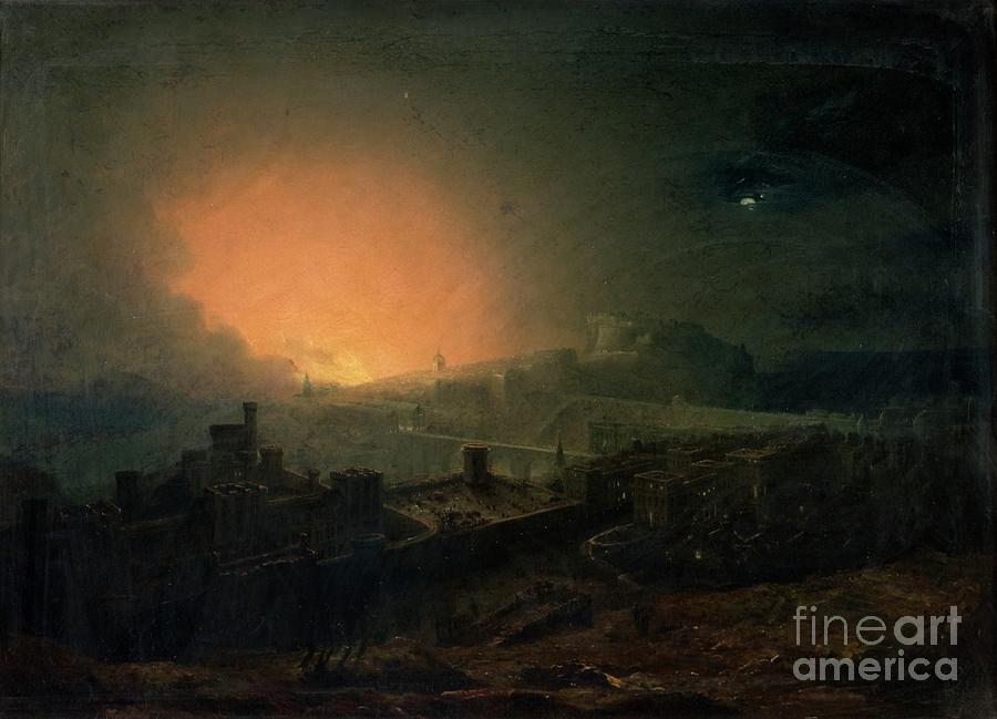 The Fire, Edinburgh Painting by John Martin - Fine Art America