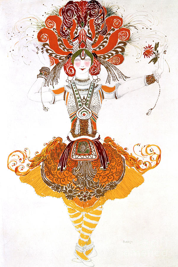The Firebird, Costume Design For Tamara Drawing by Print Collector