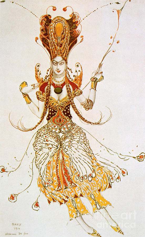 The Firebird, Costume Design Drawing by Print Collector
