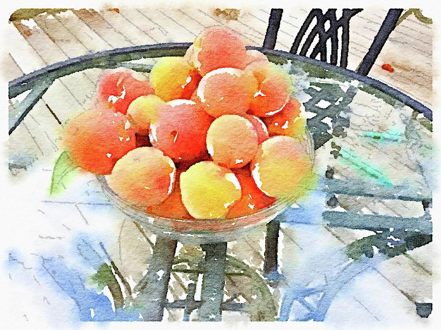 The first harvest of peaches Digital Art by Steve Glines