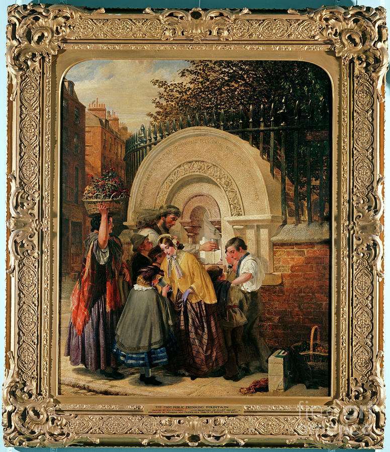 Fruit Painting - The First Public Drinking Fountain, 1859-60 by W. A. Atkinson