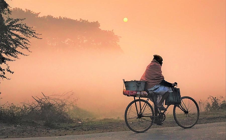 The Fishmonger On A Winter Morning. Bengal. Photograph by Santanu Sengupta