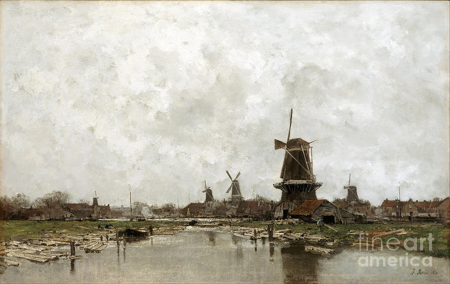 The Five Windmills, 1878. Artist Maris Drawing by Heritage Images