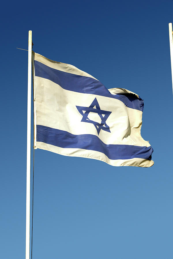 The Flag Of Israel, Herzliya, Israel Photograph by Elan Fleisher