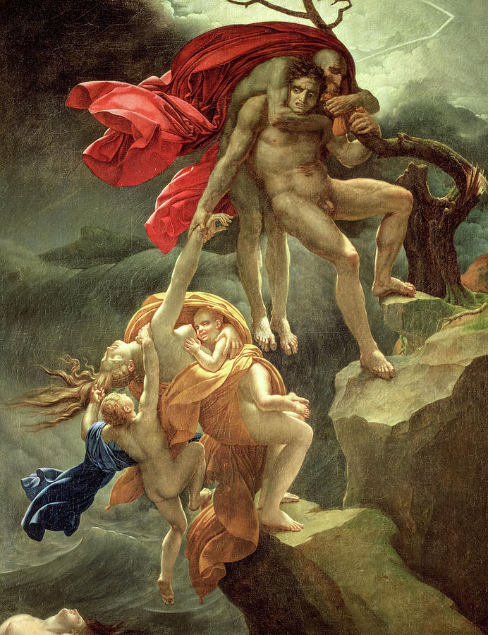 Nude Painting - The Flood, A Deluge Scene, 1806 by Anne-Louis Girodet de Roussy-Trioson
