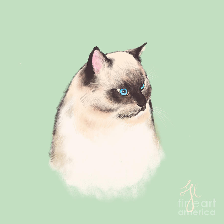 Cat Painting - The Floof by Frankie Huang