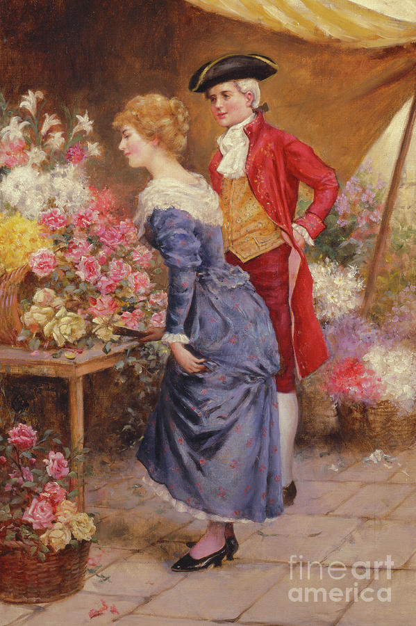 The Flower Stall Painting by Leo Malempre
