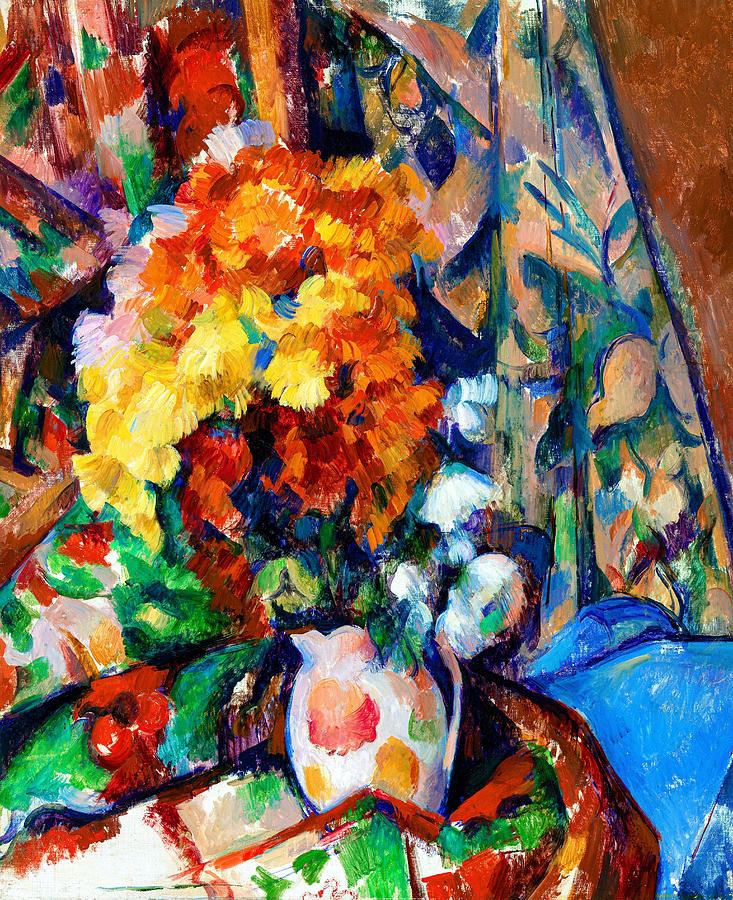 Paul Cezanne Drawing - The Flowered Vase By Paul by Dec925