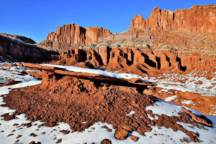 The Fluted Wall in Capitol Reef Photograph by Ray Mathis