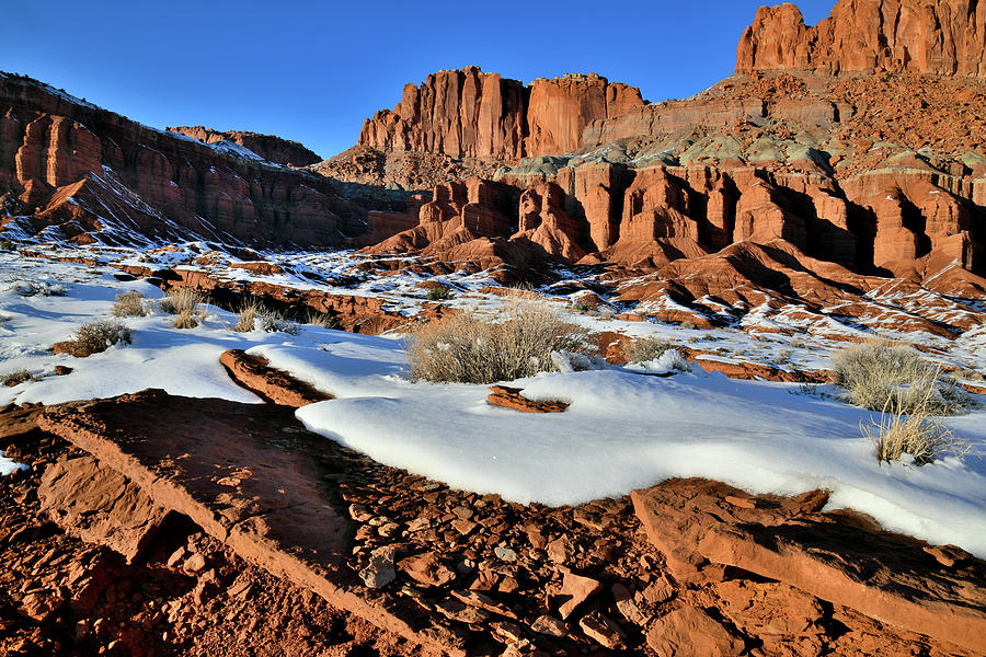 The Fluted Wall of Capitol Reef NP Photograph by Ray Mathis