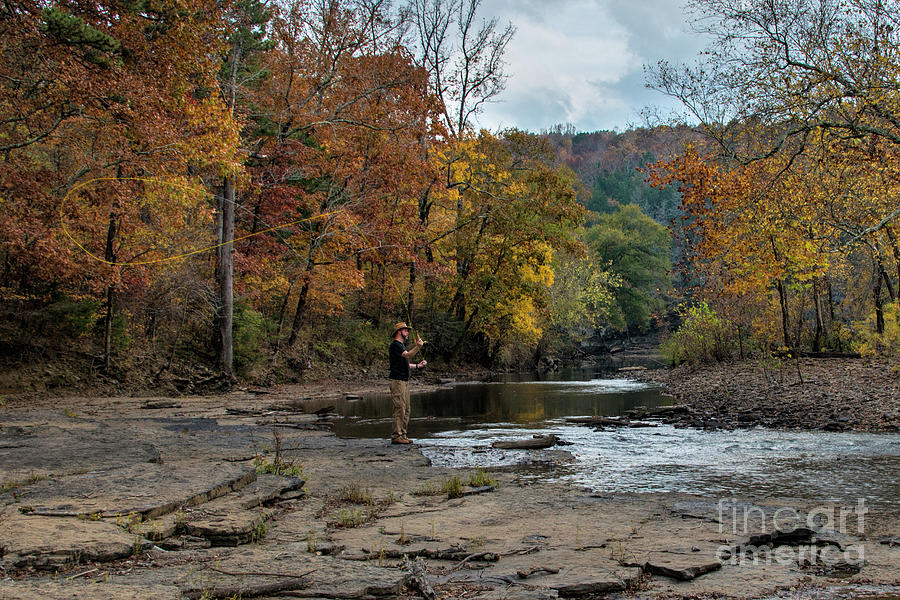 Fishing Photograph - The Flyfisherman by Joe Sparks Fishing Photograph - The Flyfisherman by Joe Sparks