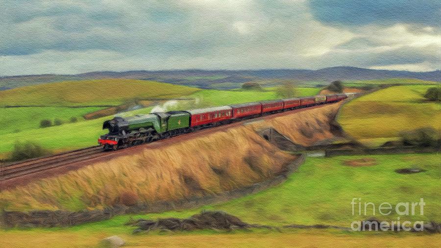 The Flying Scotsman Locomotive Painting by Esoterica Art Agency