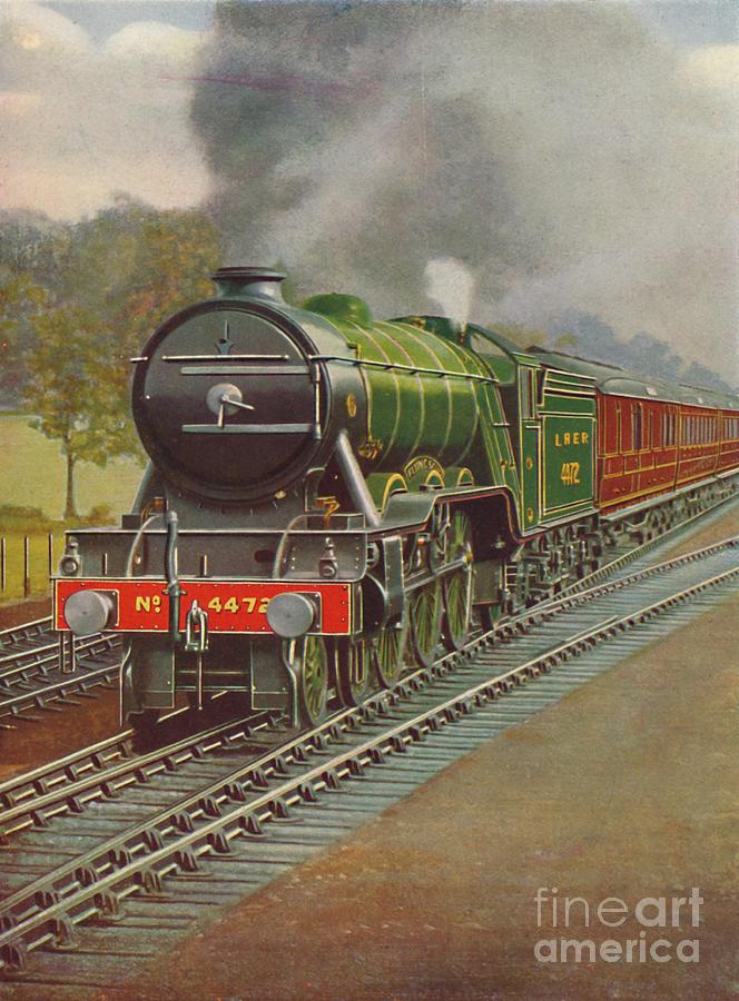 The Flying Scotsman Passing Hadley Wood Drawing by Print Collector