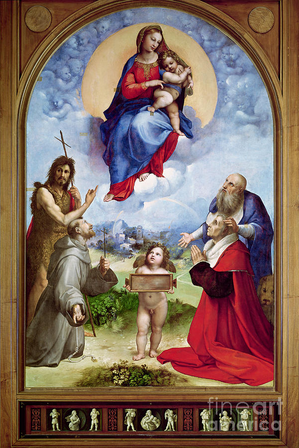 John The Baptist Painting - The Foligno Madonna, C.1511-12 by Raphael